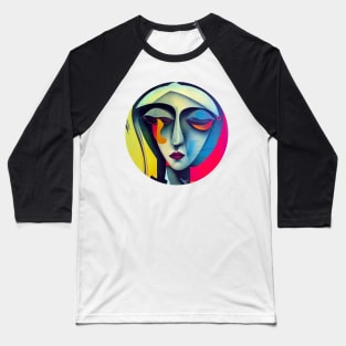 Woman's face in abstract figurative painting art Baseball T-Shirt
